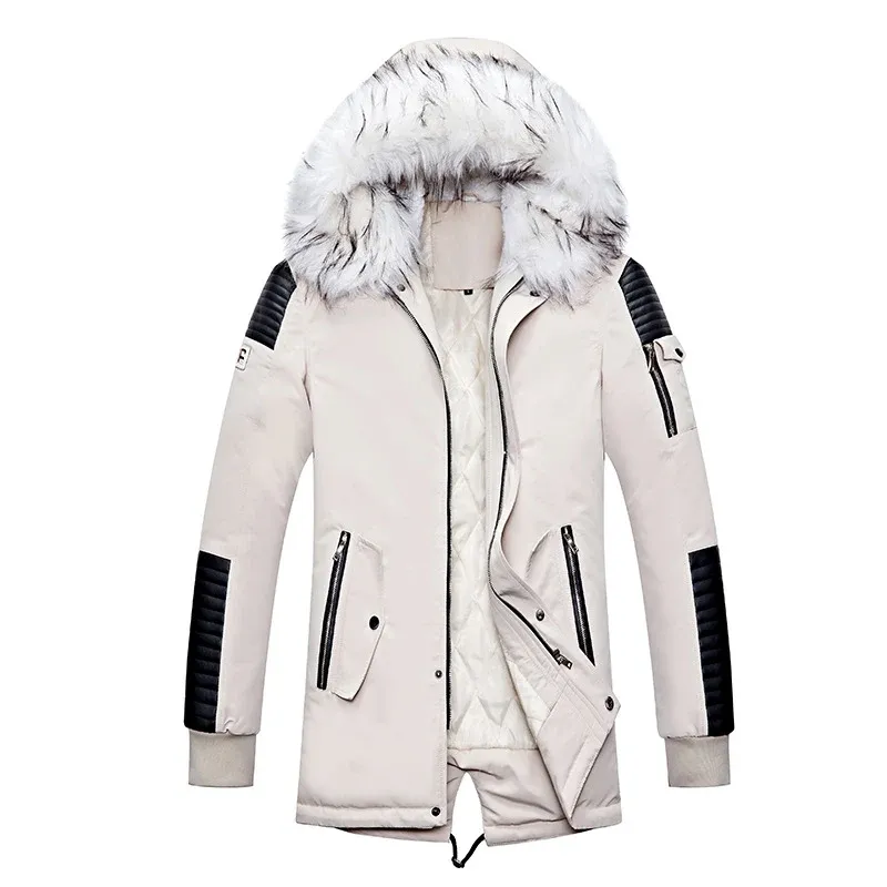 Herren Winterjacke mit abnehmbarem Kunstfellkragen und vielseitigen Taschen – Marzano