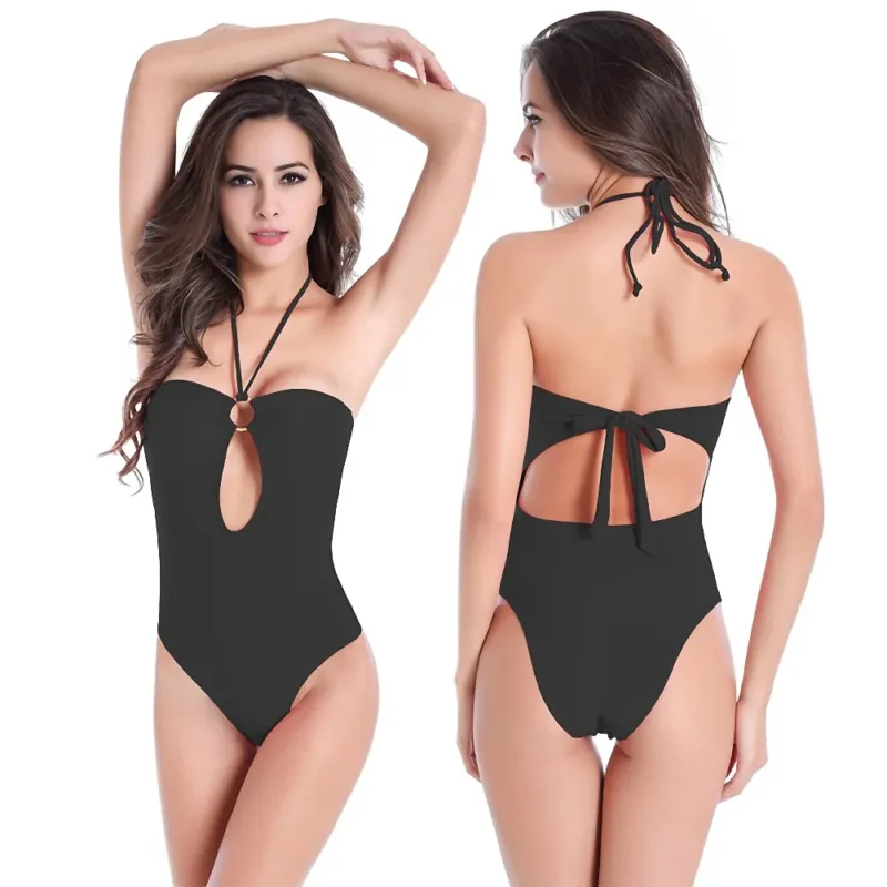 Damen Einteiliger Badeanzug mit tiefem Rückenausschnitt und raffiniertem Cut-Out – Maréssa