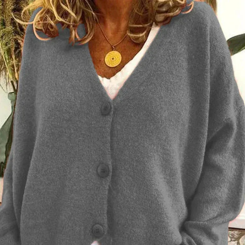 Schicke Herbst Einfarbige Lockere Pullover für Frauen – Mavelle