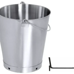 Eimer, Edelstahl, mit Ausgießer, 10 Liter, Durchmesser 26 cm, Höhe 30 cm