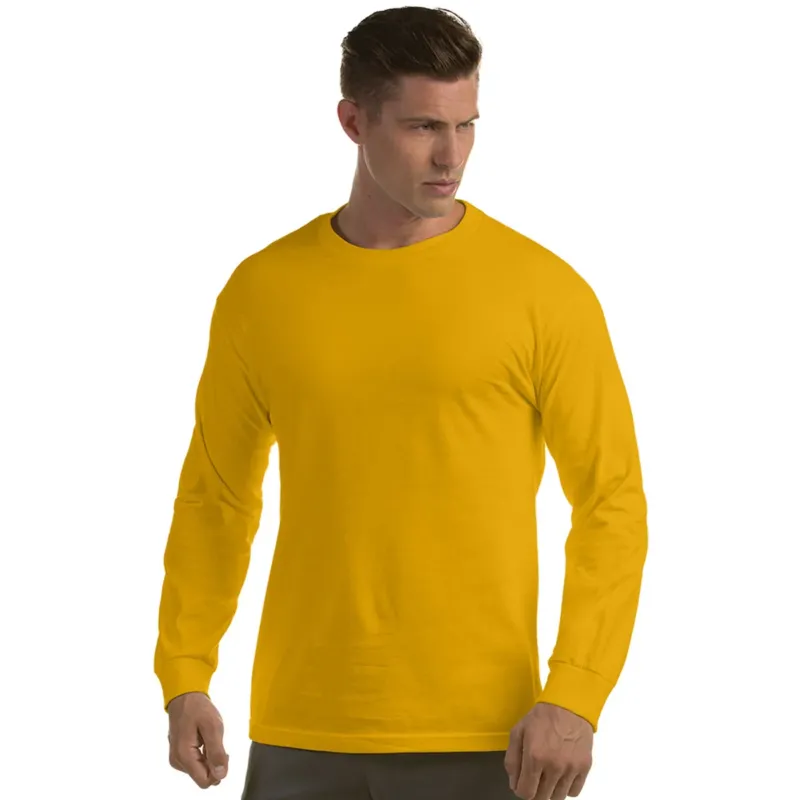 Antigua Men's Gold Long Sleeve Crew Tee