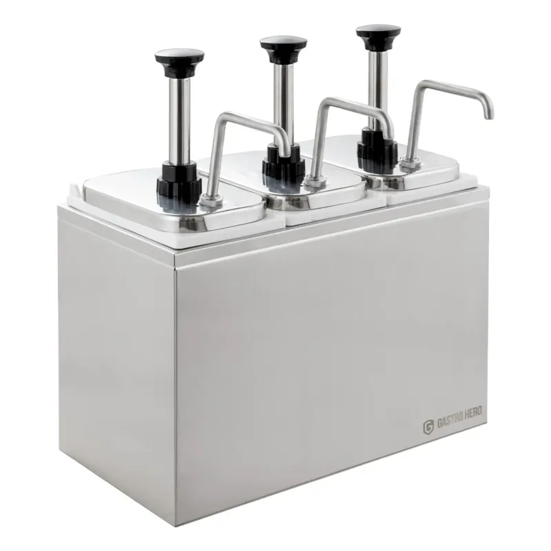 Saucenspender - 3x 3 Liter - Dosierpumpe Edelstahl