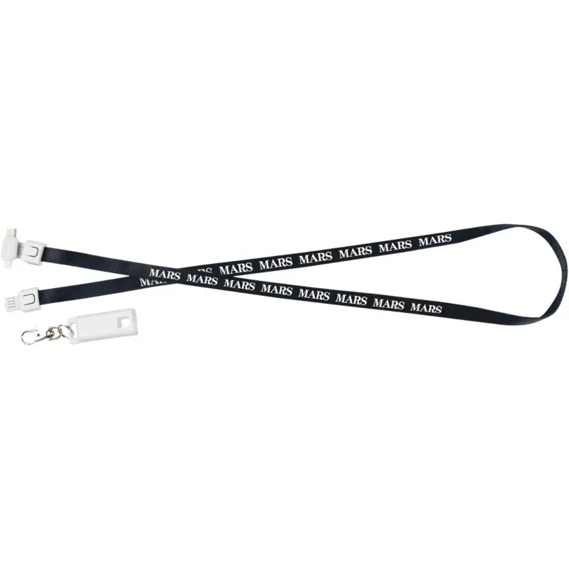 Gold Bond Inc Black 3-in-1 USB Charging Cable Lanyard