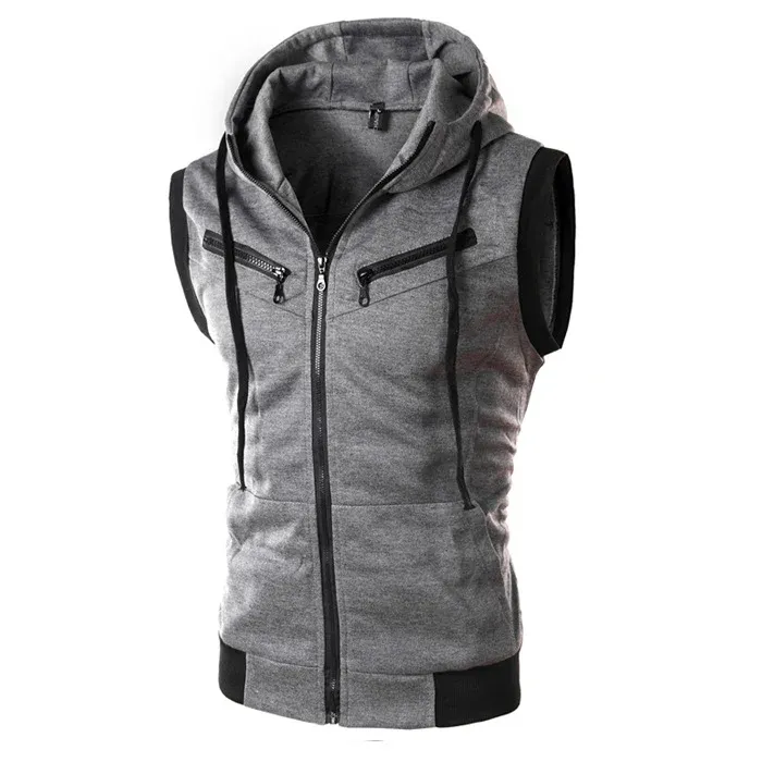 Herren ärmellose Kapuzenjacke – Cavarno