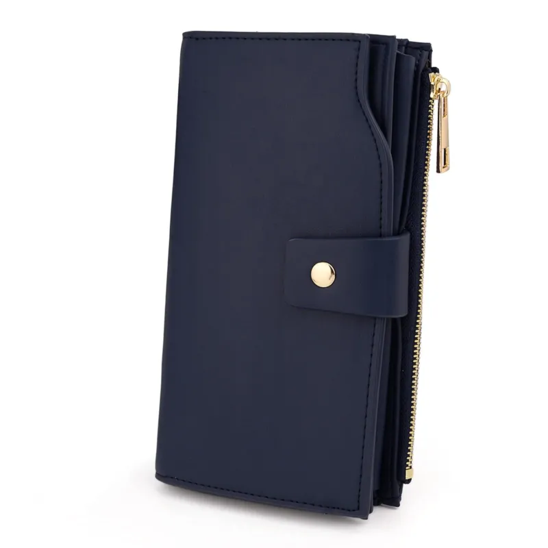Wallet RFID Blocking Large Capacity Vegan Leather Clutch Wallet 21 Card Slots Holder Organizer