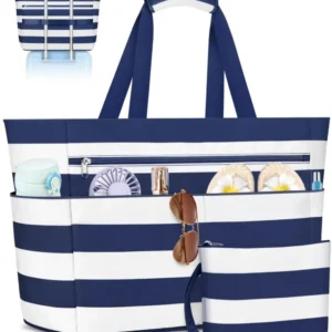 Large Beach Bag with Zip XXL Family Beach Bag Large Shopper Bag Beach Tote Bag Travel Bag