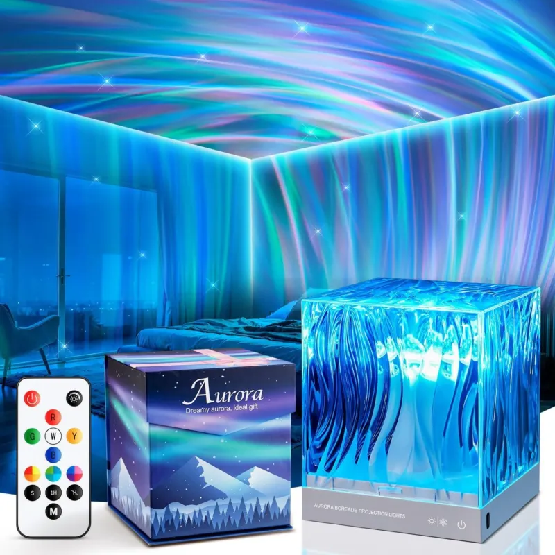 LED Starry Sky Projector, RGB 3D Lamp with 18 Lighting Effects & Remote Control, Northern Lights Projector