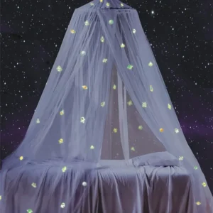 Canopy with fluorescent stars, glows in the dark, mosquito net for baby