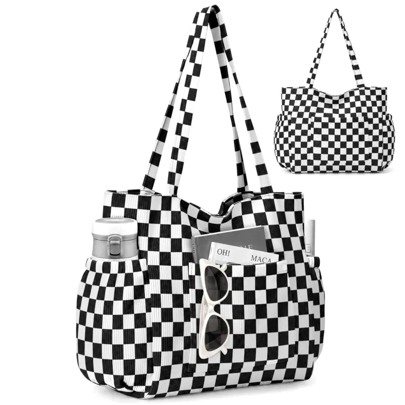 Shopper Bag with Many Pockets, Multifunctional Bag for Shopping, Work, University