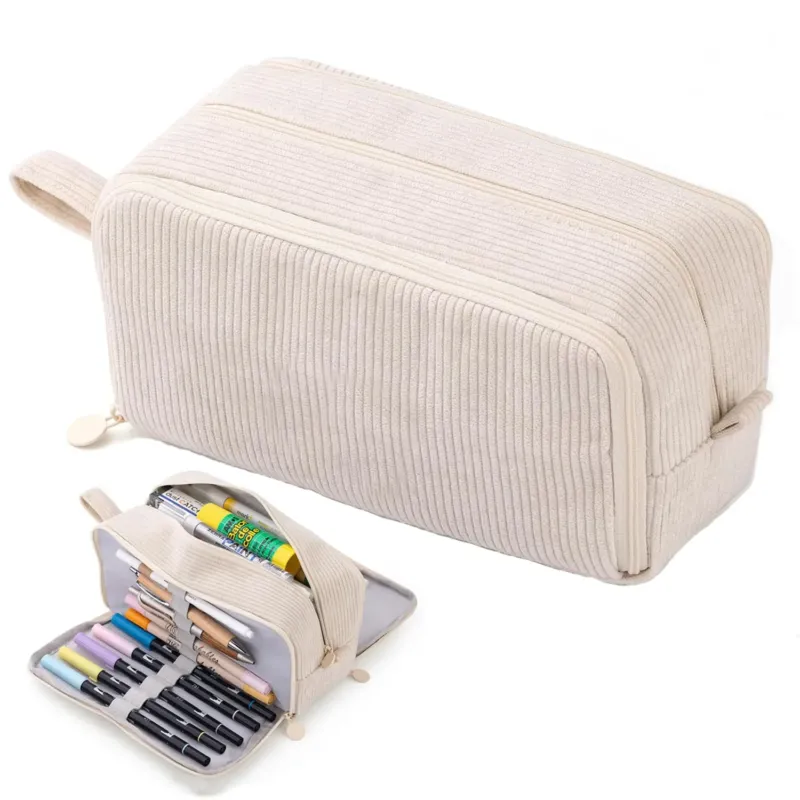 Pencil Case Made Pencil Case with 3 Compartments School Pencil Case Large Capacity