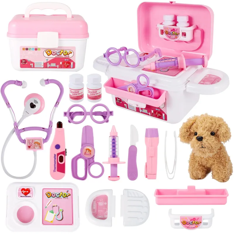 Vet suitcase vet toy doctor suitcase children, doctor suitcase children with dog toy