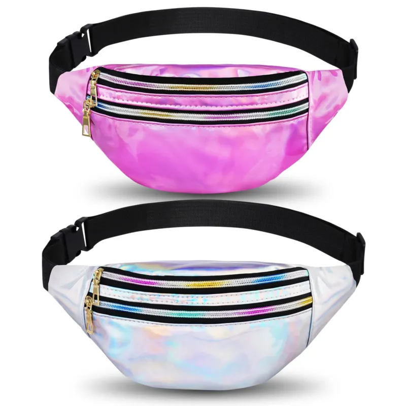 Belt Bag, Fanny Pack Fashion Waterproof, Fanny Pack Belt Bag Compartments with 3 Compartments, Adjustable Belt Waist Bag for Sports Travel Hiking