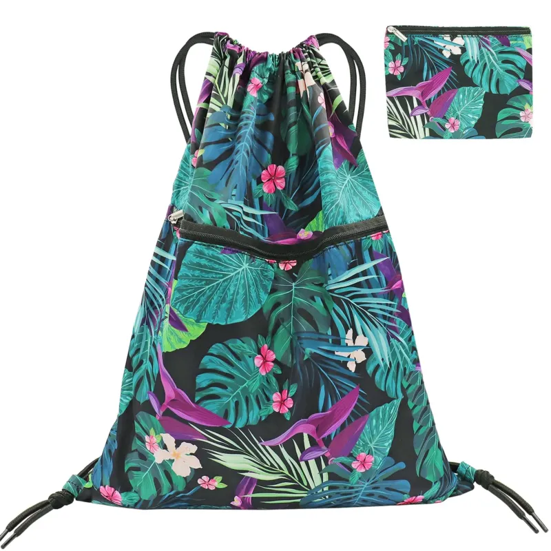 Gym bag with drawstring, gym bag backpack bag foldable