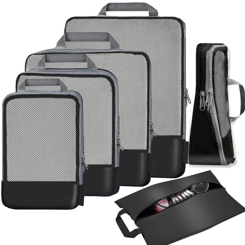 Compressible Packing Cubes for Organising Travel Luggage