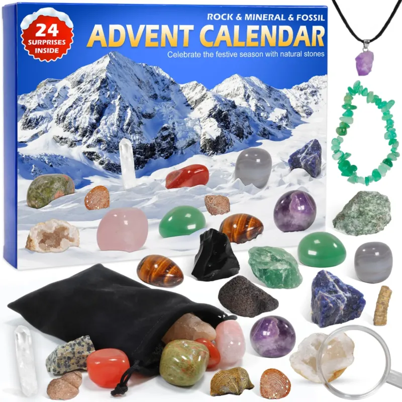 Advent Calendar 2024 Children Healing Stones Fossils Gemstones