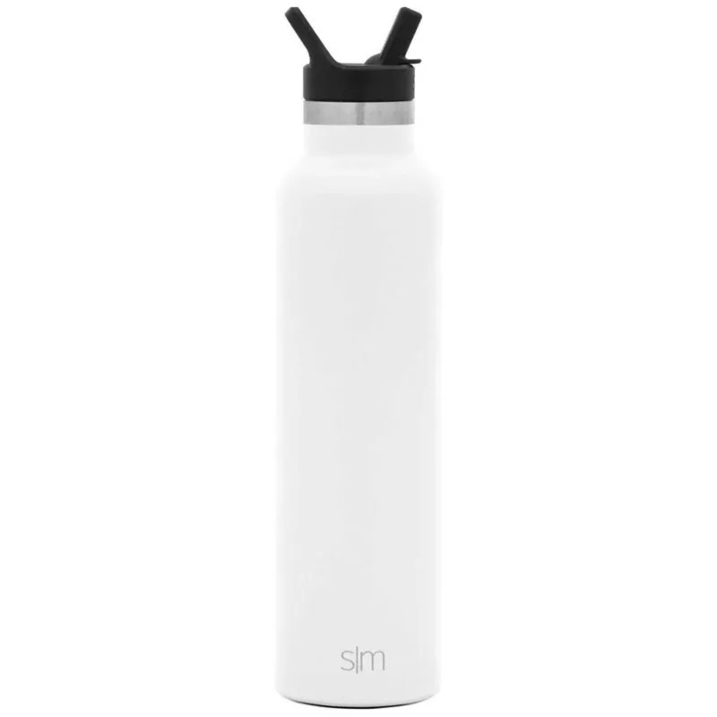 Simple Modern Winter White Ascent Water Bottle with Straw Lid - 24oz