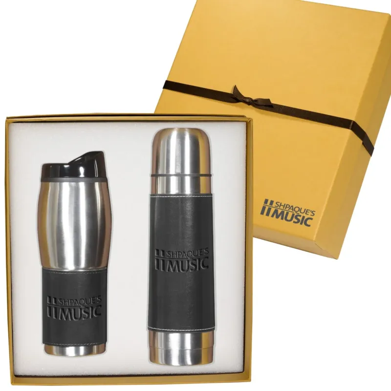 Leeman Black Empire Thermos and Tumbler Gift Set