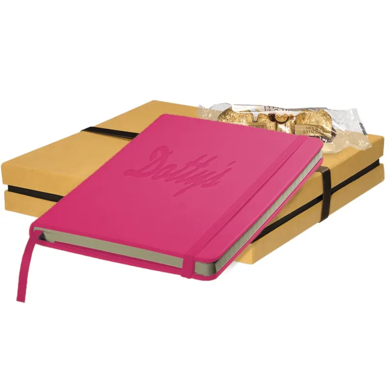 Leeman Pink Tuscany Journal and Ferrero Rocher Chocolates Gift Set