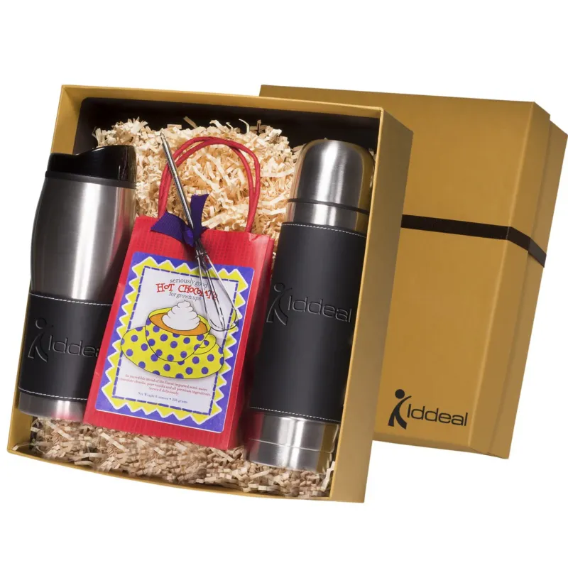 Leeman Black Tuscany 16.9 oz. Tumbler and Thermos Decadent Cocoa Set
