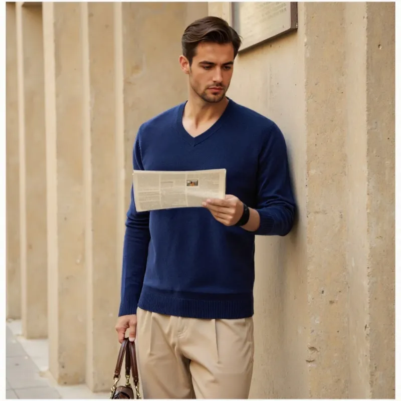 Herren modischer V-Ausschnitt Pullover – Norvane