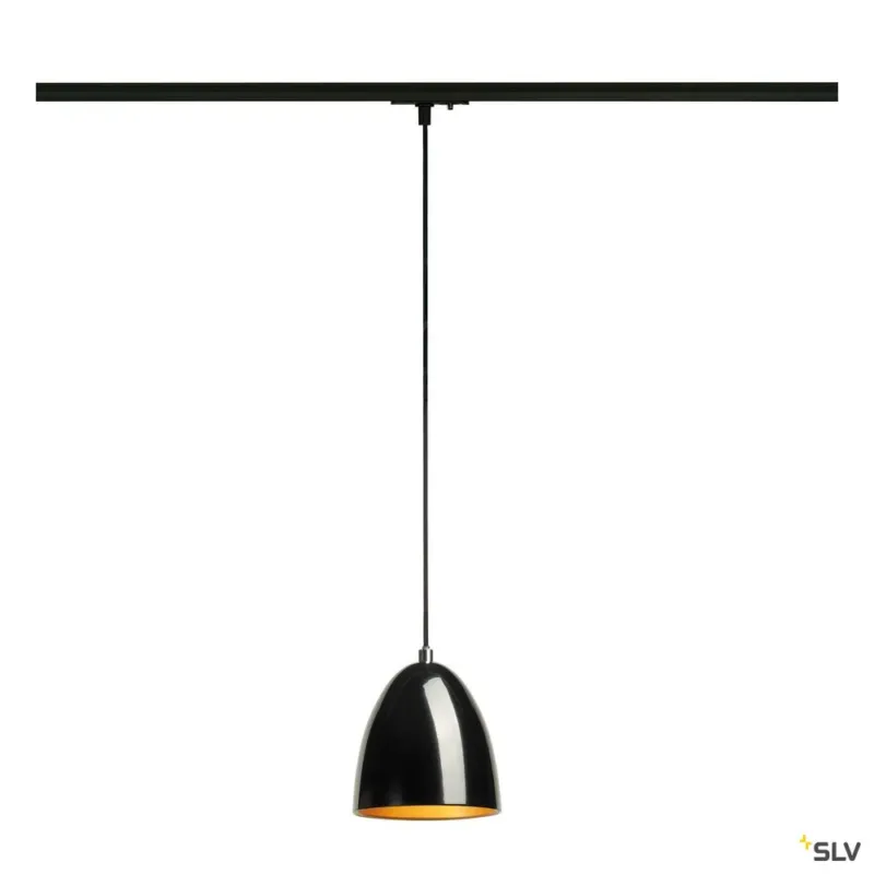 SLV PARA CONE 14 Pendelleuchte, rund, schwarz/gold, GU10, inkl. schwarzem 1P.-Adapter