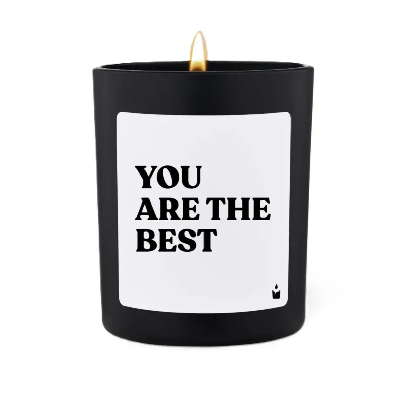 Duftkerze Schwarz Weiss Flowery you are the best von ChattyCandles