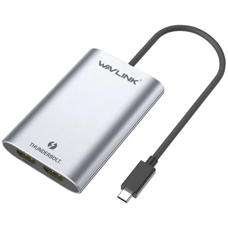 WAVLINK TV Monitor Adapter HDMI Konverter Thunderbolt 3 Space Grau Dual Display - 4064161240381