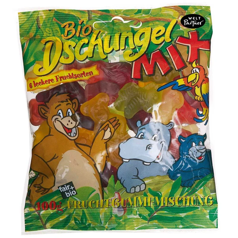 Bio-Dschungel-Mix, Fruchtgummi, 100g Olive Drab Weltpartner